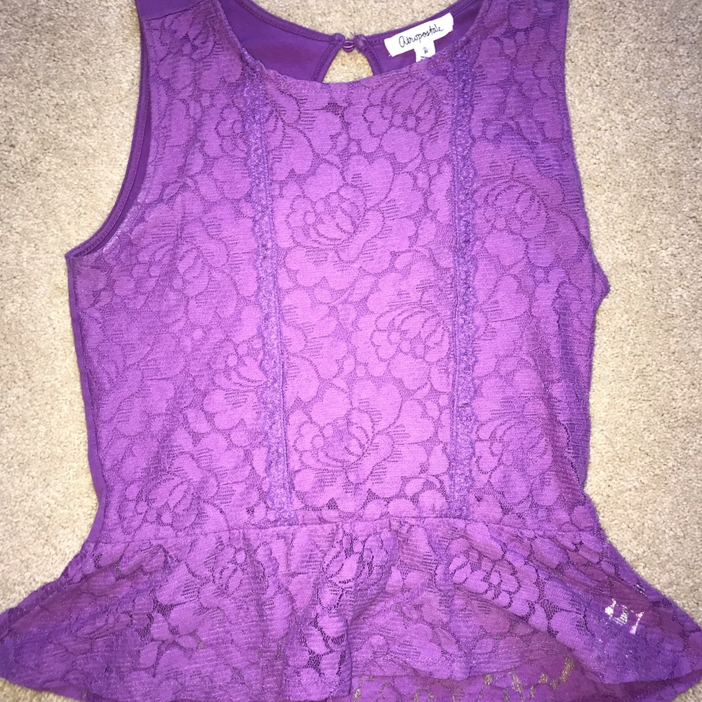 Aeropostale purple lace tank top